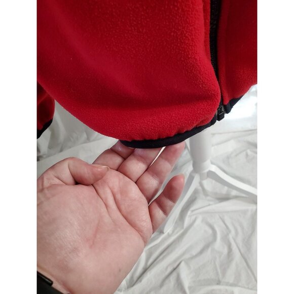 Vtg LL Bean Polartec Wind Pro Fleece Jacket USA Made Red & Black Full Zip Mens L - Picture 10 of 16